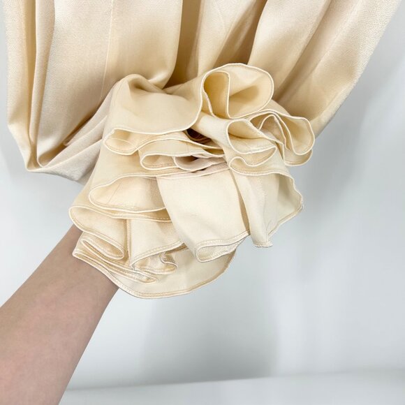 NWT Shona Joy La Lune Plunged Panelled Maxi Dress in Cream - Picture 8 of 13